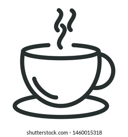 coffee time - minimal line web icon. simple vector illustration. concept for infographic, website or app.