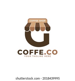 Coffee Time. Modern Initial Letter G Coffee Shop Logo Vector Illustration