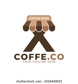 Coffee Time. Modern Initial Letter X Coffee Shop Logo Vector Illustration