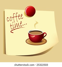 Coffee Time Note -Vector Art-