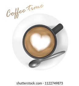 Coffee time on white background vector