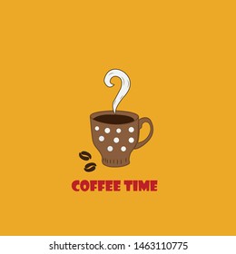 coffee time on the yellow background
