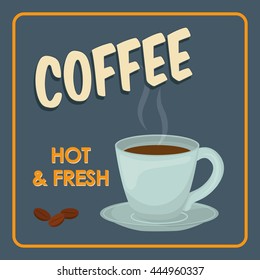 Coffee time oncept represented by coffee mug icon. Property of colorfull and frame illustration