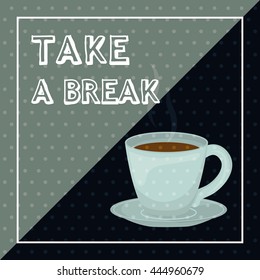 Coffee time oncept represented by coffee mug icon. Property of colorfull and frame illustration