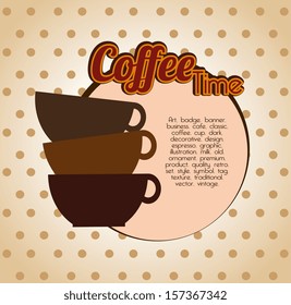 coffee time over dotted background vector illustration 