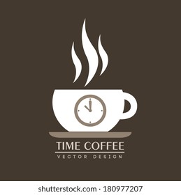 coffee time over vintage background vector illustration