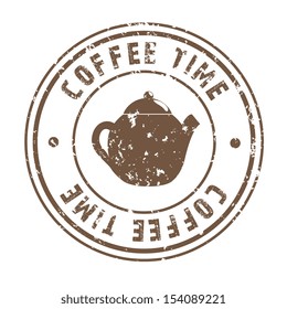 coffee time over white background vector illustration 