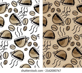 Coffee time -  pattern background. 