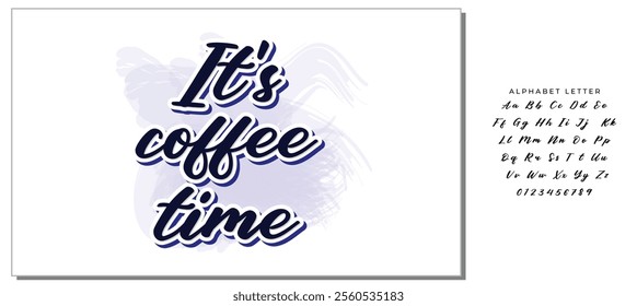 It's coffee time phrase. Ink illustration. Modern brush calligraphy. Isolated on white background.