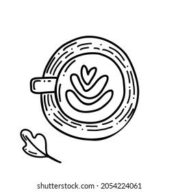 Coffee time poster concept. Coffee party card design. Hand drawn doodle illustrations, cups and sweets. Coffee Break and Breakfast Time Labels Set Isolated on White Background. Doodle Style.