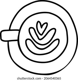 Coffee time poster concept. Coffee party card design. Hand drawn doodle illustrations, cups and sweets. Coffee Break and Breakfast Time Labels Set Isolated on White Background. Doodle Style.