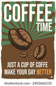 diseño de afiches de tiempo de café para impresión