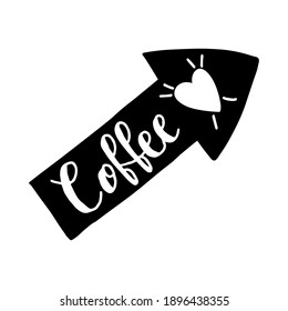 It's coffee time. Quote hand drawn, handmade doodle on a white background. Break, but first coffee. EPS Vector
