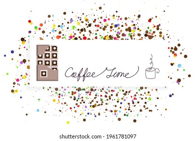 Coffee Time quote one line vector background