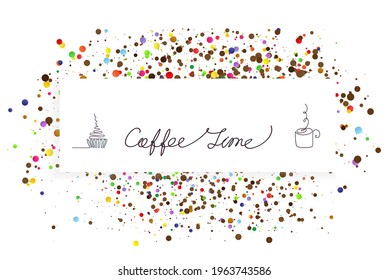 Coffee Time quote one line vector background