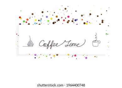 Coffee Time quote one line vector background