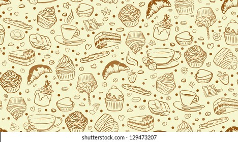 Coffee time, seamless background