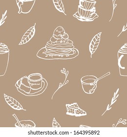 Coffee time seamless background