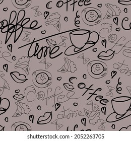 Coffee time, seamless background for your design