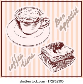 coffee time. set of vector sketches