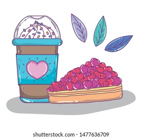 coffee time sketch flat design