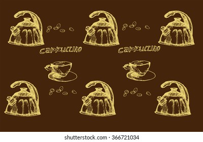 Coffee time in sketch style.