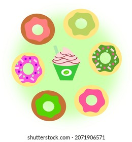 Kaffeezeit und süße Donuts 