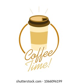 Coffee Time Take Away Cup Illustration Design