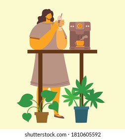 Coffee time, take a break and relaxation vector concept cards. Vector illustration in modern flat design style