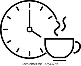 Hora del café. Hora del té. Ilustración vectorial. Icono