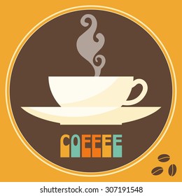 coffee time theme. illustration for use in design for card, invitation, poster, banner, placard, menu or billboard cover