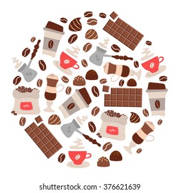 Coffee time theme - vector background. For cafe menu, fliers an other design. Vector illustration