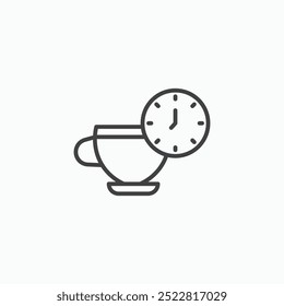 Coffee time thin liner icon isolated