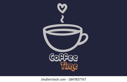 Coffee Time Tshirt Design Vector Template 