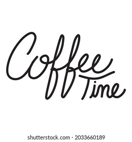 tipografía de tiempo de café escritura a mano aislada
