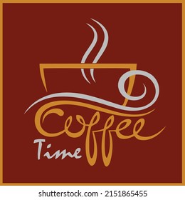 Coffee Time typography hot poster