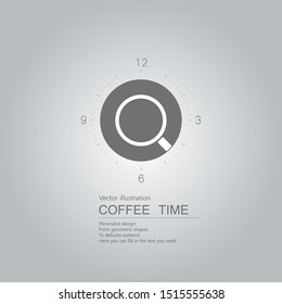Coffee time is up. Isolated on grey background.