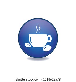 Coffee time vector button, web design element