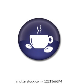 Coffee time vector button, web design element