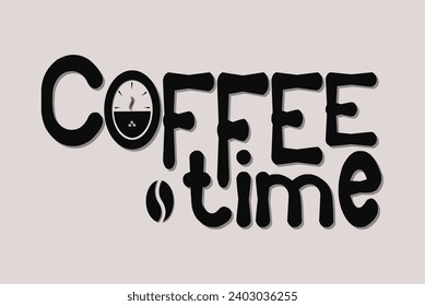 diseño de vector de tiempo de café.diseño de tipografía para tiempo de café.