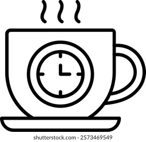 Coffee time vector icon. Can be used for printing, mobile and web applications.