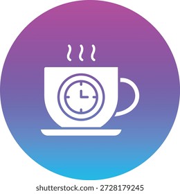 Icono de Vector de la hora del café. Se puede utilizar para aplicaciones de impresión, móviles y de Web.