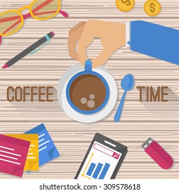 Coffee time vector illustration