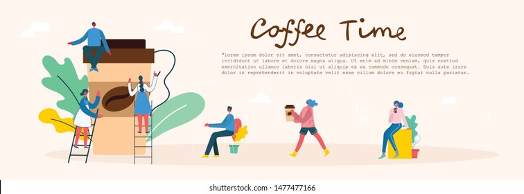 Coffee time Vector Illustration Concept.