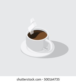 Coffee time, vector illustration of a coffee cup, Isometricdesign