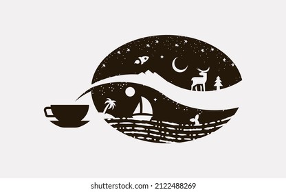 Ilustración del vector de tiempo de café archivo EPS 10
