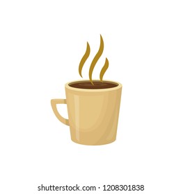 coffee time, vector illustration with hot coffee