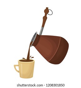coffee time, vector illustration with hot coffee
