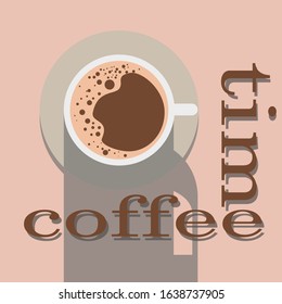 coffee time vector illustration on a cup