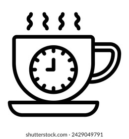 Coffee Time Vector Line Icon Design